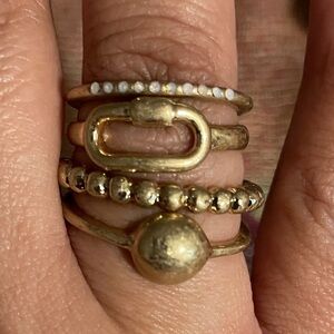 Chic Gold-Tone Ring Stack